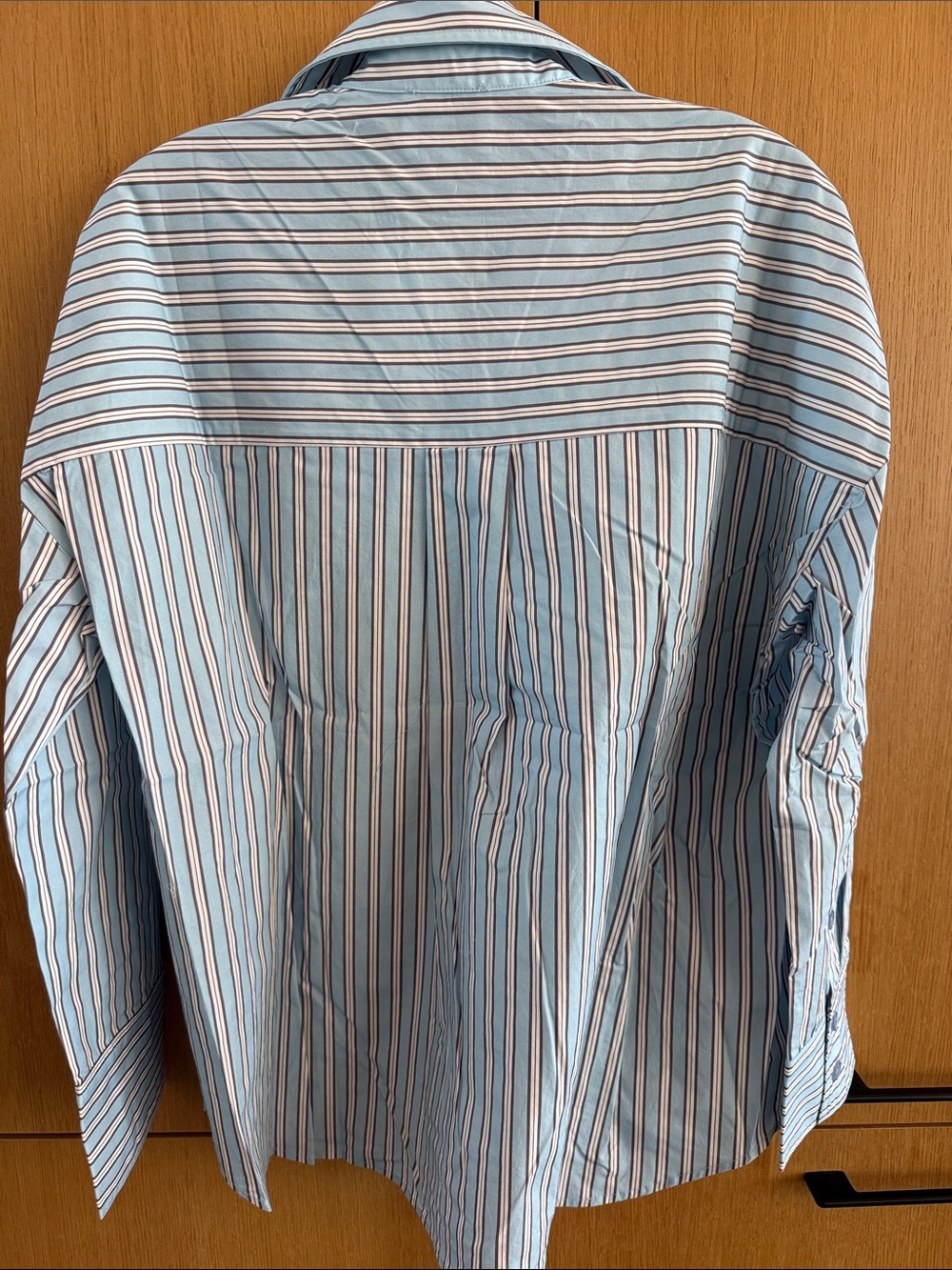 ASHER Karis Button Down striped shirt color brown/ blue color Size XSmall NWT - Picture 7 of 9